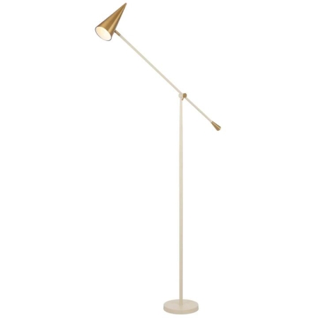 Jibara Modern Standing Floor Lamp Light Foot Switch Metal Beige Brass Satin