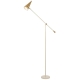 Jibara Modern Standing Floor Lamp Light Foot Switch Metal Beige Brass Satin
