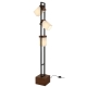 Osada Contemporary Standing Floor Lamp Light Foot Switch Wood Metal Fabric Black Walnut Ivory Wood Tones Matte