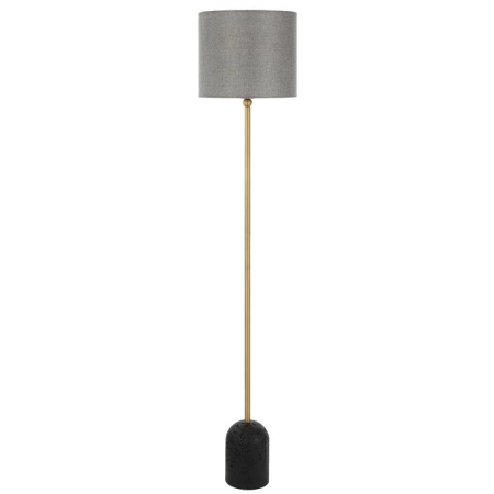 Livia Modern Standing Floor Lamp Light Foot Switch Travertine Fabric Metal Black Dark Antique Brass Dark Grey Matte