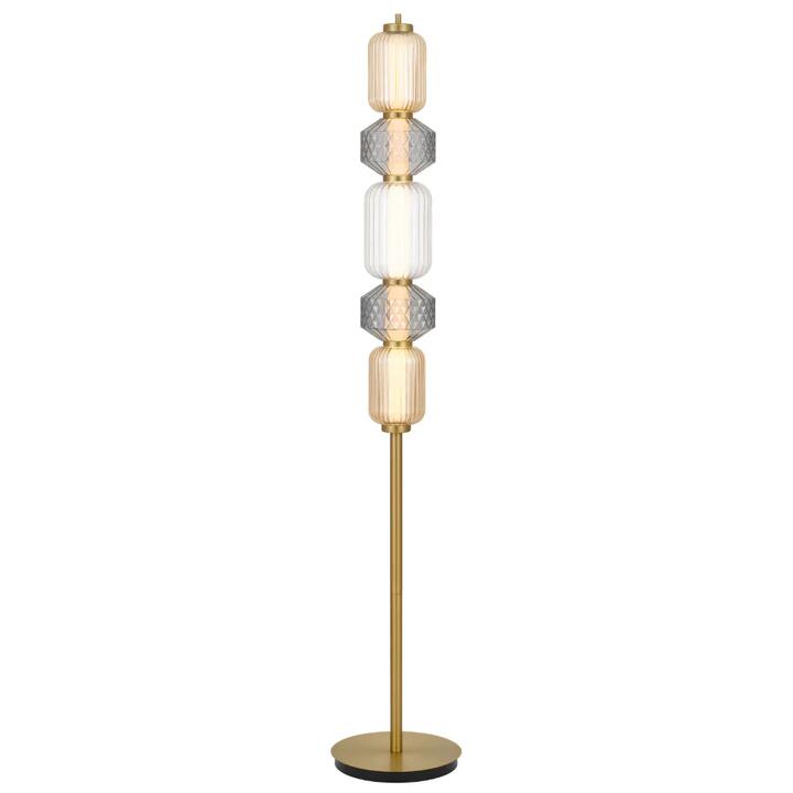 Torso Modern Standing Floor Lamp Light Metal Glass Brass Polished