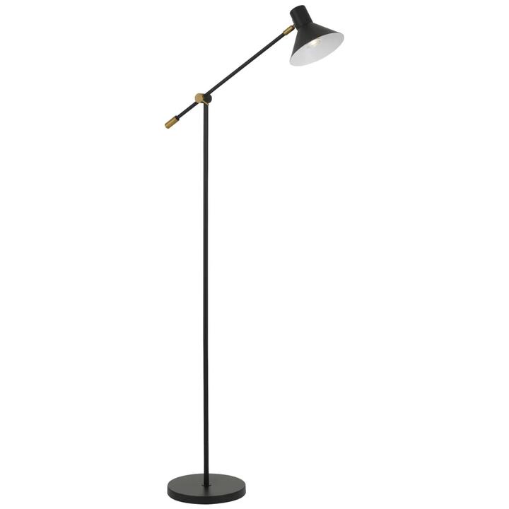 Olav Modern Standing Floor Lamp Light Metal Black Satin