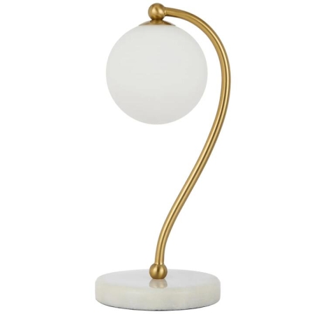 Felton Modern Table Desk Lamp Light Glass Metal Antique Gold Opal Matt White Marble Polished