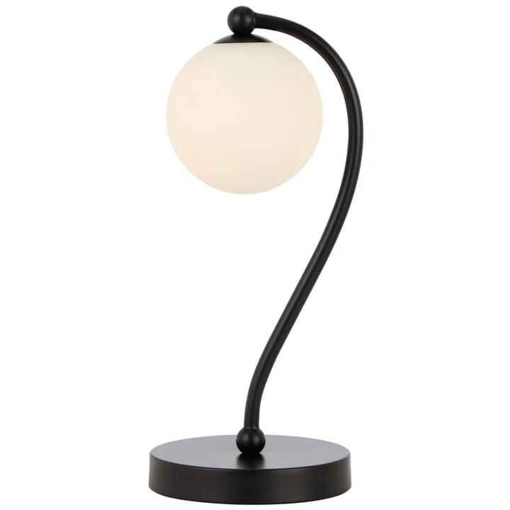 Felton Modern Table Desk Lamp Light Glass Metal Black Opal Matt Matte