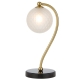 Felton Modern Table Desk Lamp Light Glass Metal Antique Gold Black Marble Frost Matte