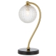Felton Modern Table Desk Lamp Light Glass Metal Antique Gold Black Marble Clear Matte