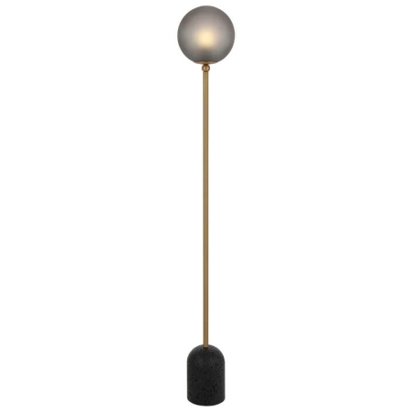 Gina Modern Standing Floor Lamp Light Travertine Glass Metal Black Dark Antique Brass Smoke Matte
