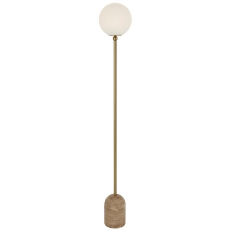 Gina Modern Standing Floor Lamp Light Travertine Glass Metal Beige Opal Matt Gloss