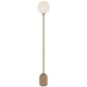 Gina Modern Standing Floor Lamp Light Travertine Glass Metal Beige Opal Matt Gloss