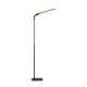 Dumas Modern Standing Floor Lamp Light Foot Switch Wood Metal Black Ash Matte Wood Tones