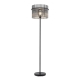 Quilo Contemporary Standing Floor Lamp Light Foot Switch Metal Glass Black Smoke Matte