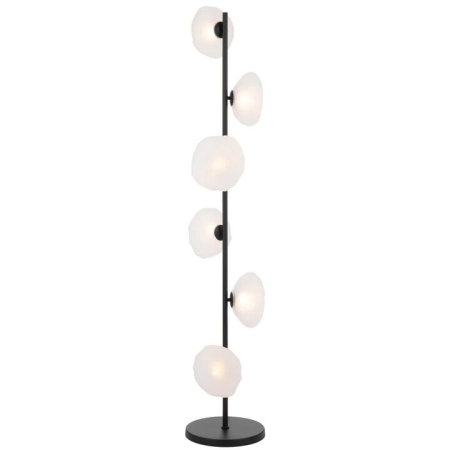 Zecca Contemporary Standing Floor Lamp Light Metal Glass Frost Black Matte