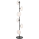 Zecca Contemporary Standing Floor Lamp Light Metal Glass Frost Black Matte