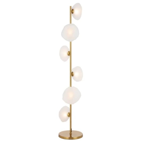 Zecca Contemporary Standing Floor Lamp Light Metal Glass Antique Gold Frost Gloss
