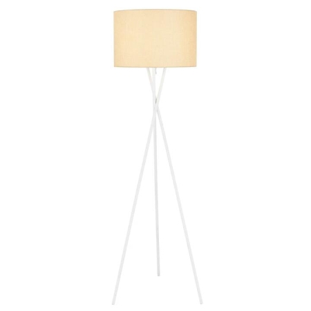 Denise Contemporary Standing Floor Lamp Light Metal Fabric White Matt Wheat