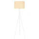 Denise Contemporary Standing Floor Lamp Light Metal Fabric White Matt Wheat