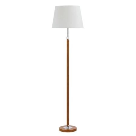 Belmore Contemporary Standing Floor Lamp Light Metal Fabric Teak White