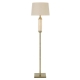 Dorcel Modern Standing Floor Lamp Light Foot Switch Glass Metal Antique Brass Amber Cream