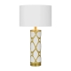 Vilma Modern Table Desk Lamp Light Ceramic Metal Fabric White Gold