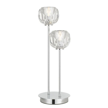 Zaha Contemporary Table Desk Lamp Light Metal Crystal Clear Chrome