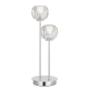 Zaha Contemporary Table Desk Lamp Light Metal Crystal Clear Chrome