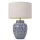 Ting Modern Table Desk Lamp Light Fabric Ceramic Blue White