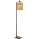 Lyndra Contemporary Standing Floor Lamp Light Foot Switch Metal Natural Fiber Bronze Natural Patina