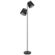 Valora Modern Standing Floor Lamp Light Foot Switch Metal Natural Fiber Gun Metal Black Patina