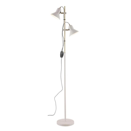 Corelli Industrial Standing Floor Lamp Light Metal Antique Brass White
