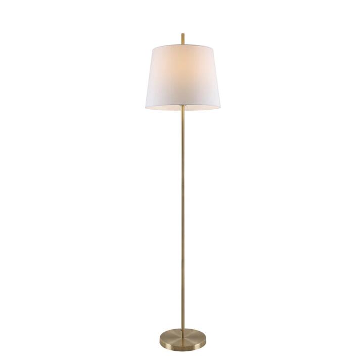 Dior Modern Standing Floor Lamp Light Metal Antique Brass White