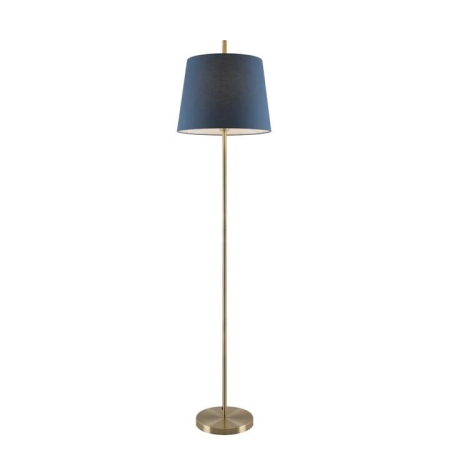 Dior Modern Standing Floor Lamp Light Metal Antique Brass Blue