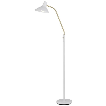 Farbon Contemporary Standing Floor Lamp Light Metal Brass Matt White