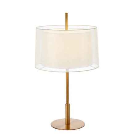Vale Modern Table Desk Lamp Light Metal Fabric Antique Gold Ivory