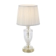 Debden Modern Table Desk Lamp Light Metal Glass Fabric Gold Ivory Clear