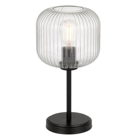 Bobo Modern Table Desk Lamp Light Glass Metal Black Clear