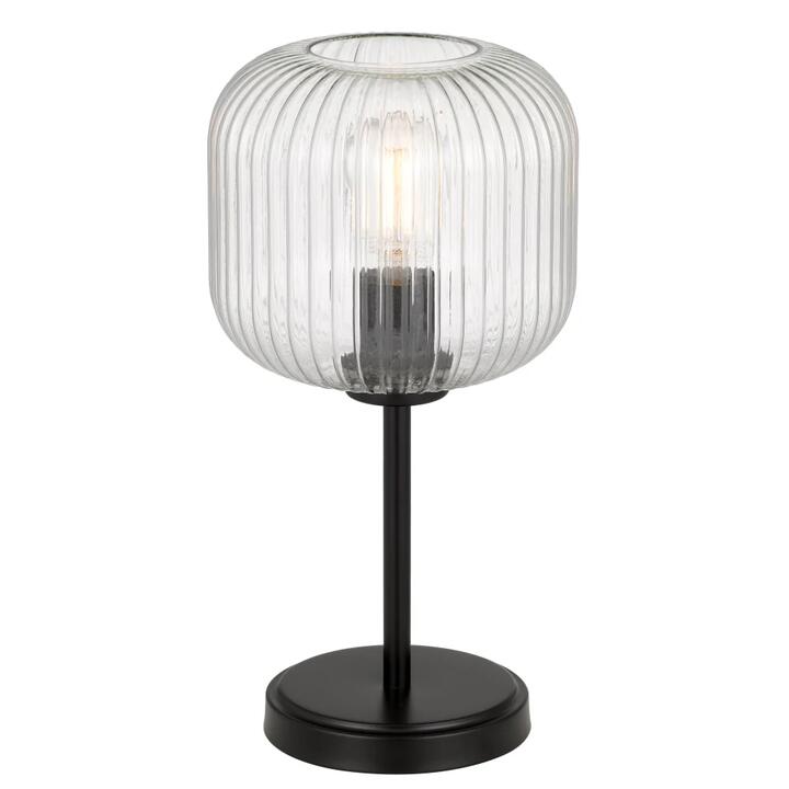 Bobo Modern Table Desk Lamp Light Glass Metal Black Clear