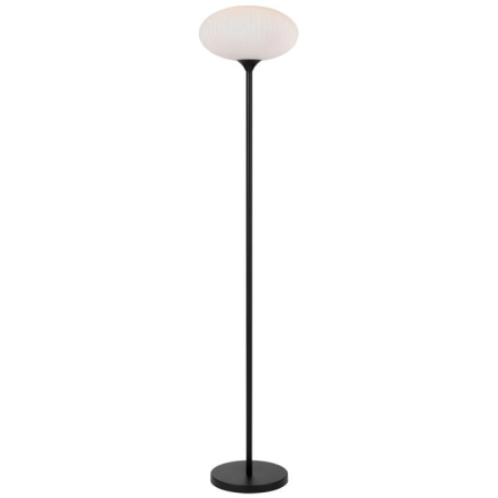 Nori Modern Standing Floor Lamp Light Glass Metal Opal Matt Black