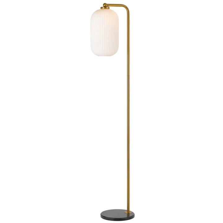 Lark Modern Standing Floor Lamp Light Foot Switch Marble Glass Metal Black Opal Matt Antique Gold