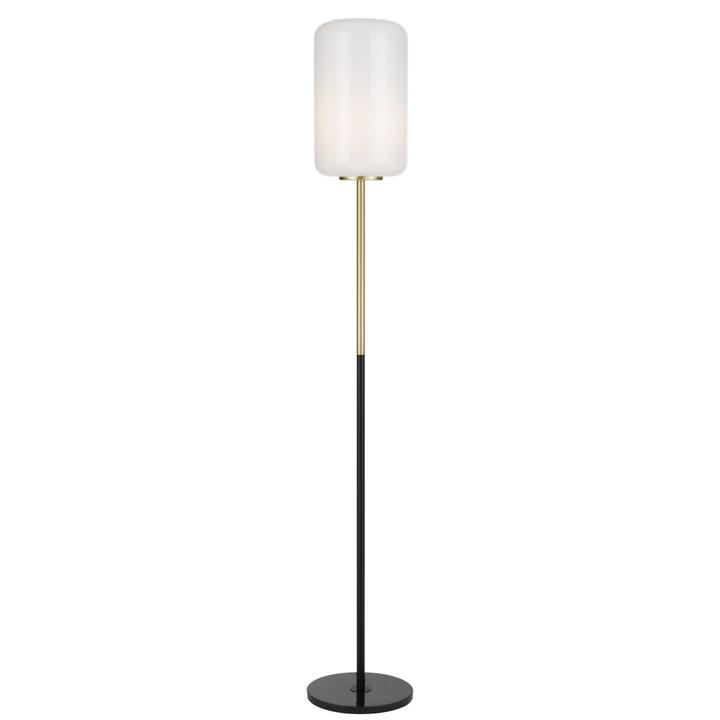 Korova Modern Standing Floor Lamp Light Marble Glass Metal Brass Matt Opal Black Marble