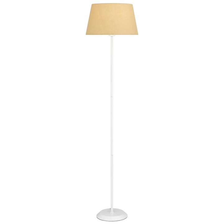 Jaxon Contemporary Standing Floor Lamp Light Metal Fabric White Wheat
