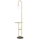 Inez Modern Standing Floor Lamp Light Metal Marble Glass Antique Gold Black Opal Matt
