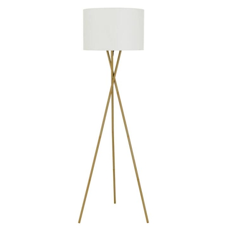 Denise Contemporary Standing Floor Lamp Light Metal Fabric Ivory Antique Gold