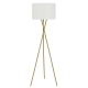 Denise Contemporary Standing Floor Lamp Light Metal Fabric Ivory Antique Gold