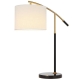 Cruz Modern Table Desk Lamp Light Marble Metal Fabric Black Gold Ivory