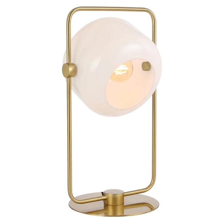 Rocha Contemporary Table Desk Lamp Light Metal Glass Antique Gold Gloss