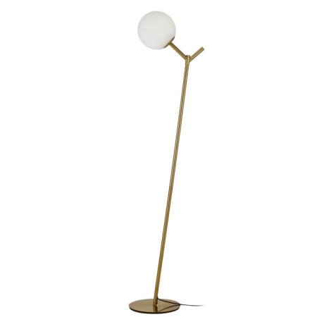 Ohh Modern Standing Floor Lamp Light Glass Metal Opal Matt Antique Gold