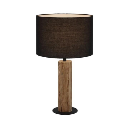 Chad Contemporary Table Desk Lamp Light Wood Metal Fabric Wood Black Matte