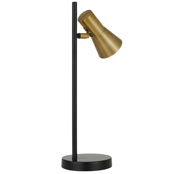 Verik Modern Table Desk Lamp Light Metal Brass Black Satin