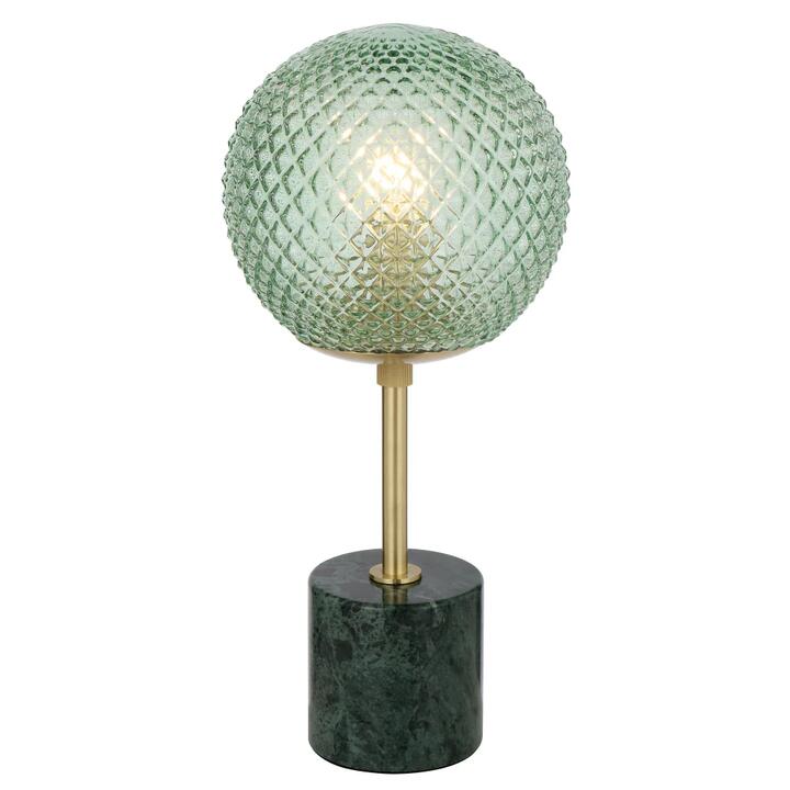 Elwick Modern Table Desk Lamp Light Marble Metal Glass Black Marble Antique Gold Green Gloss