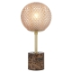 Elwick Modern Table Desk Lamp Light Marble Metal Glass Brown Marble Antique Gold Amber Gloss